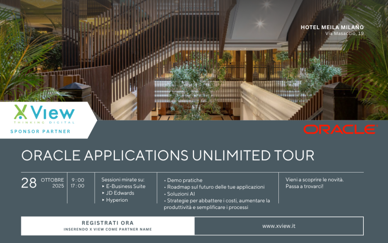 X View Partner Sponsor di Oracle Applications Unlimited Tour 2025